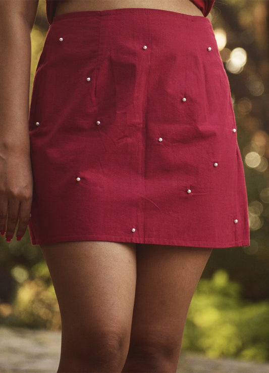 Rosette Pearls Skirt
